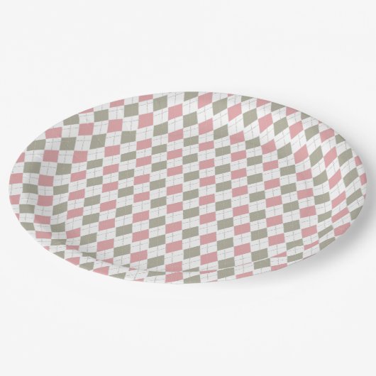 Roze Groen Patroon Modern Golf Baby shower Papieren Bordje (Gekanteld)