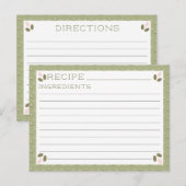  Roze & Groen Patroon Recept Kaarten Feestdagenkaart (Voorkant / Achterkant)