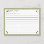  Roze & Groen Patroon Recept Kaarten Feestdagenkaart (Voorkant)