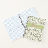 Roze groen patroon waterverf bloemnotitieboek notitieboek (Binnen)