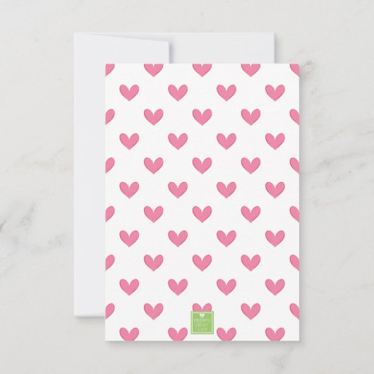 Roze & Groen Pickleball Paddle Monogram Crest Bedankkaart (Achterkant)