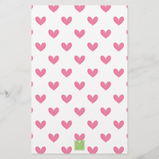 Roze & Groen Pickleball Paddle Monogram Crest Briefpapier (Achterkant)