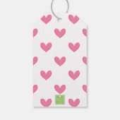 Roze & Groen Pickleball Paddle Monogram Crest Cadeaulabel (Achterkant)