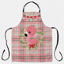 ROZE & GROEN PLAID MET ROZE FLAMINGO'S & ORNAMENTE SCHORT
