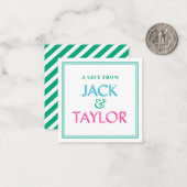 Roze & Groen Preppy Gepersonaliseerde Verwant Gift Notitiekaartje (Voorkant / Achterkant in situ)