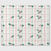 Roze Groen Retro Kerstverpakking Papier (Vlak)