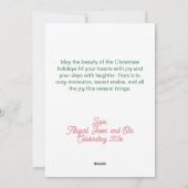 Roze Groen Retro Patroon Foto Kerst Kaart (Achterkant)