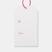 Roze Groen Retro Patroon Foto Kerstmis Cadeaulabel (Achterkant)