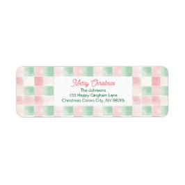 Roze Groen Retro Patroon Kerstmis Etiket