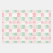 Roze Groen Retro Patroon Kerstmis Inpakpapier Vel (Voorkant 2)