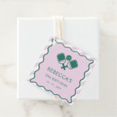 Roze Groen Retro Pickleball 30e verjaardag Bedankjes Labels (In situ)