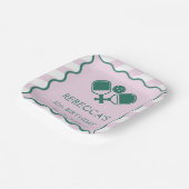 Roze Groen Retro Pickleball 30e verjaardag Papieren Bordje (Gebogen)