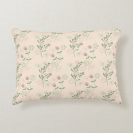 Roze Groen Retro Y2K 70s Bloempatroon Accent Kussen