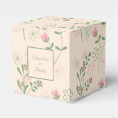 Roze Groen Retro Y2K 70s Bloempatroon Bedankdoosjes (Voorkant Zijde)