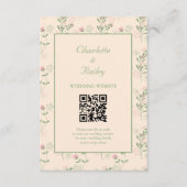 Roze Groen Retro Y2K 70s Bloempatroon Informatiekaartje (Voorkant)