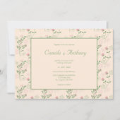 Roze Groen Retro Y2K 70s Bloempatroon Kaart (Voorkant)