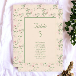 Roze Groen Retro Y2K 70s Bloempatroon Kaart