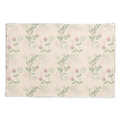 Roze Groen Retro Y2K 70s Bloempatroon Kussensloop (Achterkant)