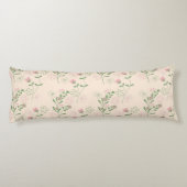 Roze Groen Retro Y2K 70s Bloempatroon Lichaamskussen (Achterkant)