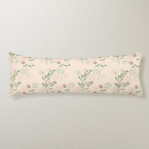 Roze Groen Retro Y2K 70s Bloempatroon Lichaamskussen