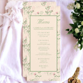 Roze Groen Retro Y2K 70s Bloempatroon Menu