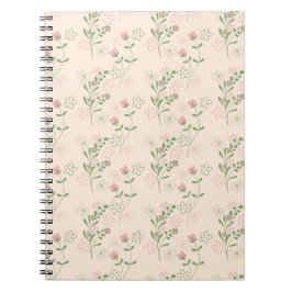 Roze Groen Retro Y2K 70s Bloempatroon Notitieboek