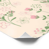 Roze Groen Retro Y2K 70s Bloempatroon Perfect Poster (Hoek)