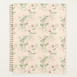 Roze Groen Retro Y2K 70s Bloempatroon Planner
