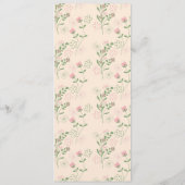 Roze Groen Retro Y2K 70s Bloempatroon Programmakaart (Achterkant)