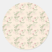 Roze Groen Retro Y2K 70s Bloempatroon Ronde Sticker (Voorkant)