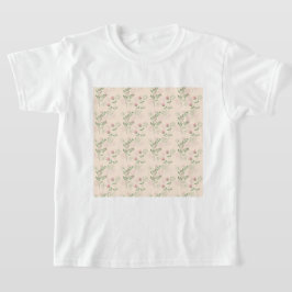 Roze Groen Retro Y2K 70s Bloempatroon T-shirt