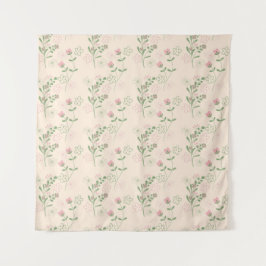 Roze Groen Retro Y2K 70s Bloempatroon Wandkleed