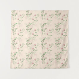 Roze Groen Retro Y2K 70s Bloempatroon Wandkleed