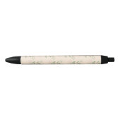 Roze Groen Retro Y2K 70s Bloempatroon Zwarte Inkt Pen (Voorkant)