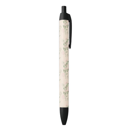 Roze Groen Retro Y2K 70s Bloempatroon Zwarte Inkt Pen (Achterkant (Verticaal))