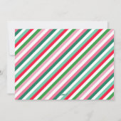 Roze Groen Rood Retro Merry Woofmas Hond Kerstmis Feestdagenkaart (Achterkant)