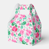 Roze Groen Roos bloemblaadjes bloementuin bruiloft Bedankdoosjes (Achterkant)