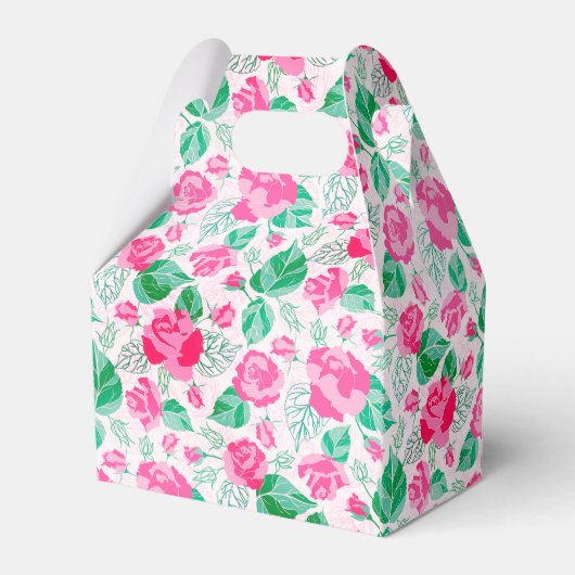 Roze Groen Roos bloemblaadjes bloementuin bruiloft Bedankdoosjes (Achterkant)