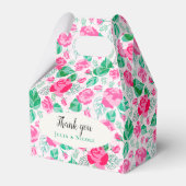 Roze Groen Roos bloemblaadjes bloementuin bruiloft Bedankdoosjes (Voorkant Zijde)