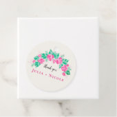 Roze Groen Roos bloemblaadjes bloementuin bruiloft Bedankjes Labels (In situ)