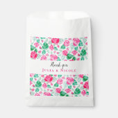 Roze Groen Roos bloemblaadjes bloementuin bruiloft Bedankzakje (Voorkant)