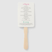 Roze Groen Roos bloemblaadjes bloementuin bruiloft Handwaaier (Achterkant)