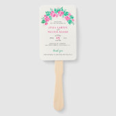 Roze Groen Roos bloemblaadjes bloementuin bruiloft Handwaaier (Voorkant)