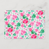 Roze Groen Roos bloemblaadjes bloementuin bruiloft Informatiekaartje (Achterkant)