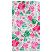 Roze Groen Roos bloemblaadjes bloementuin bruiloft Klein Cadeauzakje (Achterkant)