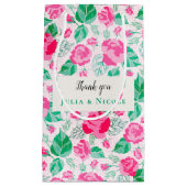 Roze Groen Roos bloemblaadjes bloementuin bruiloft Klein Cadeauzakje (Voorkant)