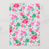 Roze Groen Roos bloemblaadjes bloementuin bruiloft Menu (Achterkant)