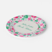 Roze Groen Roos bloemblaadjes bloementuin bruiloft Papieren Bordje (Gekanteld)