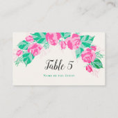 Roze Groen Roos bloemblaadjes bloementuin bruiloft Plaatskaartje (Achterkant)