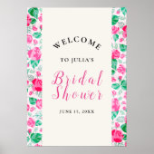 Roze Groen Roos bloemblaadjes bloementuin bruiloft Poster (Voorkant)